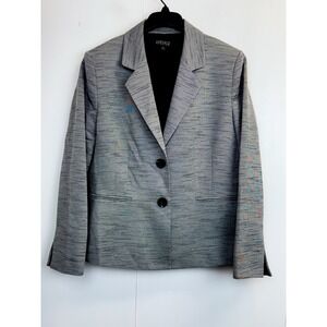 KASPER Womens Size 14 Career Blazer Jacket Grey Lined Professional Pockets